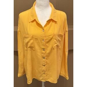Dear John Denim Galina Button-Up Shirt Pumpkin Spice Size M